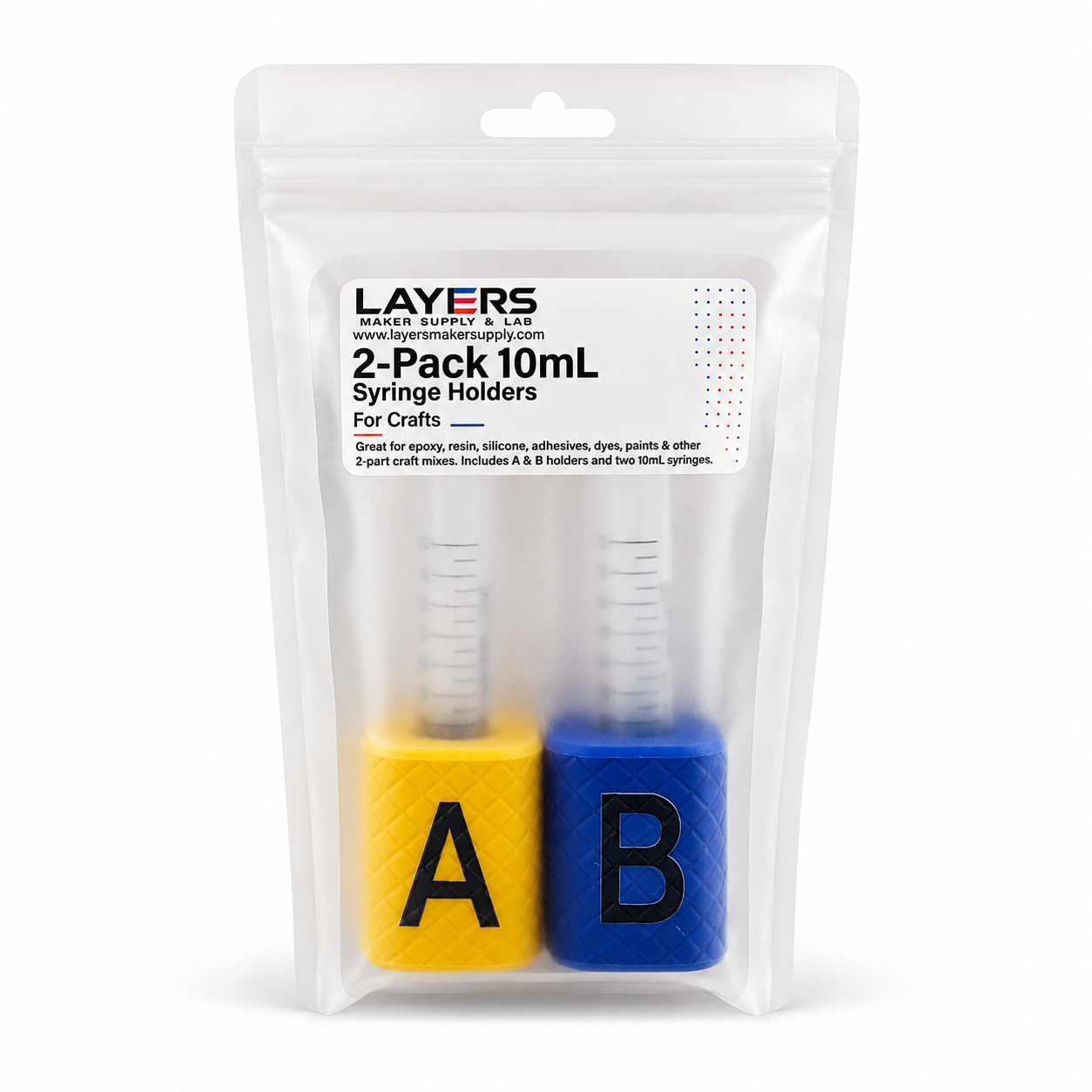 2-Pack 10mL Syringe Holders for Epoxy, Resin & Crafts